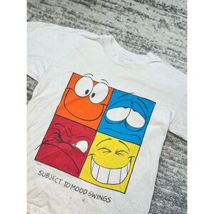 Anvil T Shirt Mens L White Subject To Mood Swings Freeze Vintage 90s Graphic